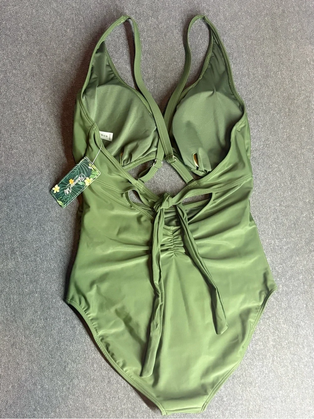 🆕 Blooming Jelly One Piece Push Up Tummy Control V Neck Cutout Modest Swimwear L
